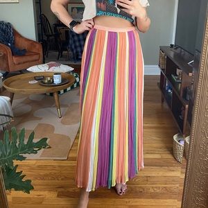 Free People Multicolor Striped A-Line Skirt